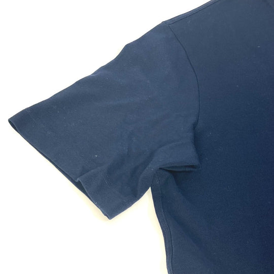 HERMES Short sleeve T-shirt cotton Navy Tops Apparel H embroidery mens XXL Used Authentic