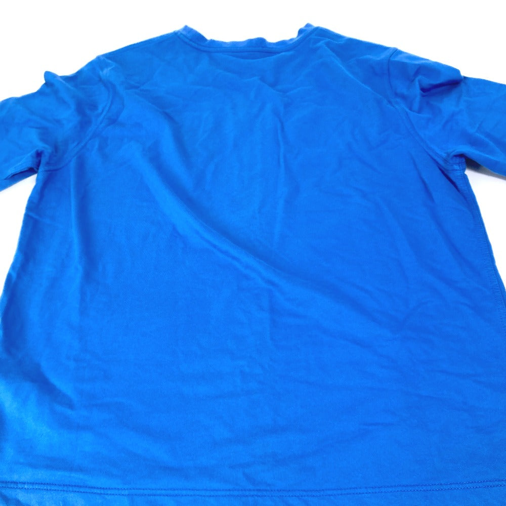 HERMES Short sleeve T-shirt cotton blue Hello Mr. Falier Patch mens M Used Authentic
