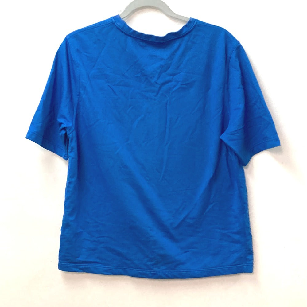 HERMES Short sleeve T-shirt cotton blue Hello Mr. Falier Patch mens M Used Authentic