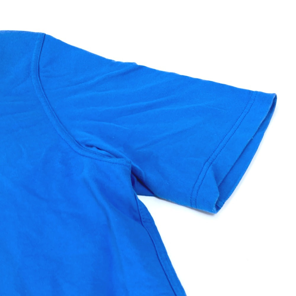HERMES Short sleeve T-shirt cotton blue Hello Mr. Falier Patch mens M Used Authentic