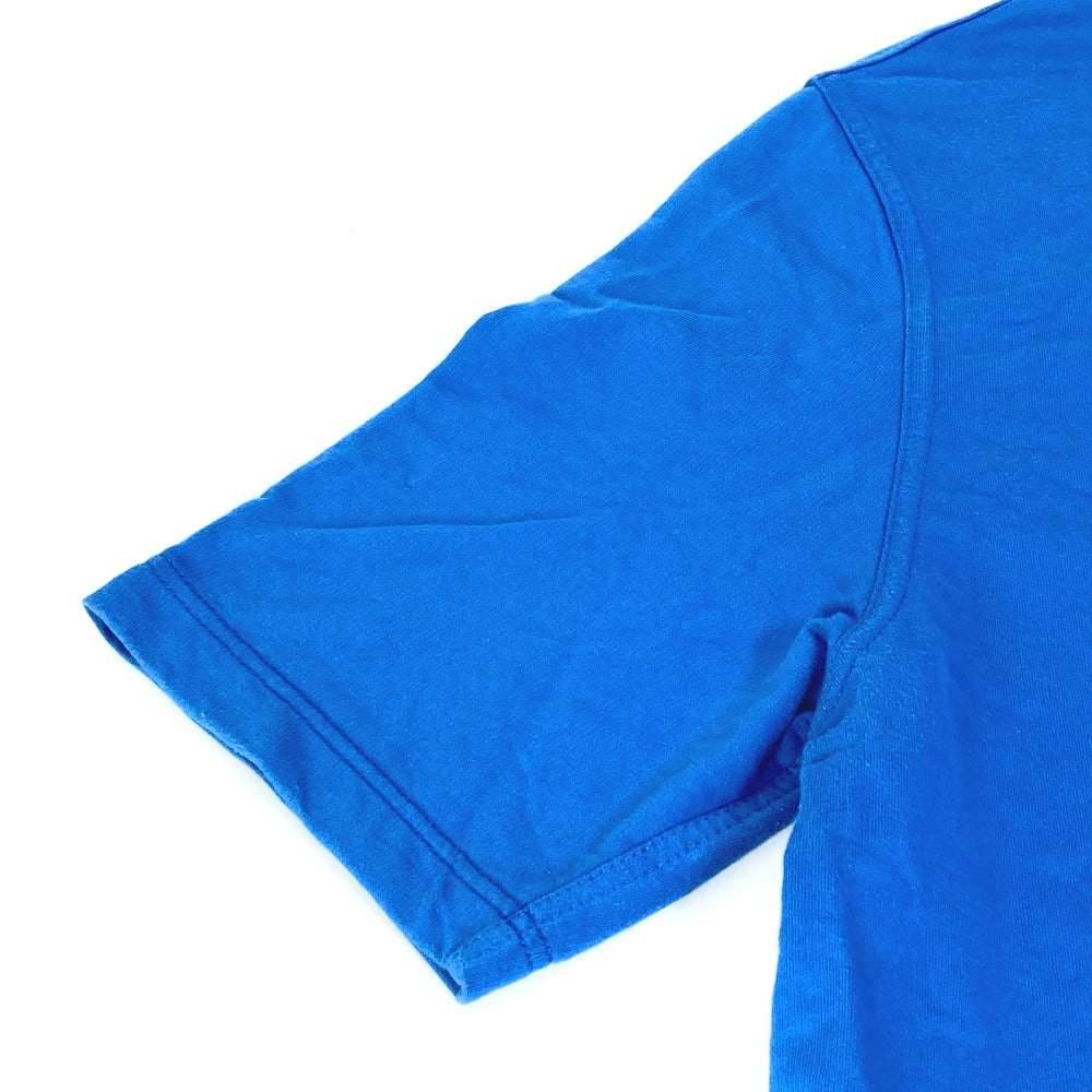 HERMES Short sleeve T-shirt cotton blue Hello Mr. Falier Patch mens M Used Authentic