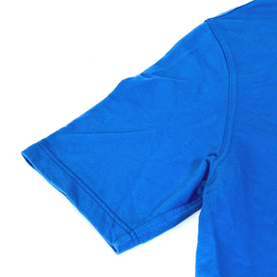 HERMES Short sleeve T-shirt cotton blue Hello Mr. Falier Patch mens M Used Authentic