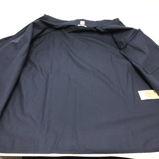 HERMES Long sleeve shirt cotton Navy 23 Stainless Steel Serie Button Zip up Women 34 Used Authentic