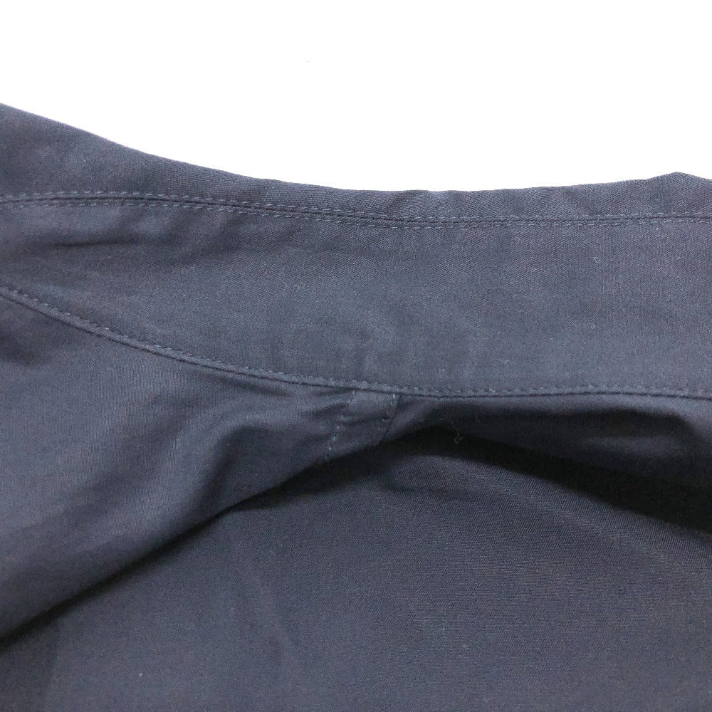HERMES Long sleeve shirt cotton Navy 23 Stainless Steel Serie Button Zip up Women 34 Used Authentic