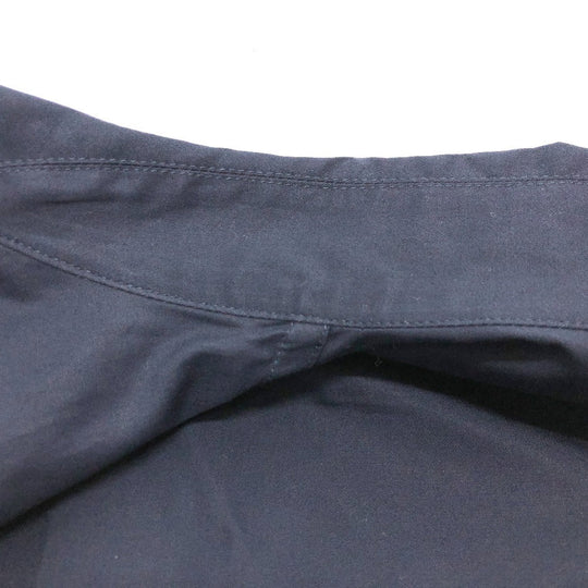 HERMES Long sleeve shirt cotton Navy 23 Stainless Steel Serie Button Zip up Women 34 Used Authentic