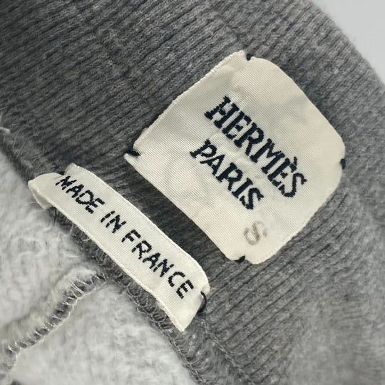 HERMES Pants cotton gray Long pants Overall handle Women 38 Used Authentic