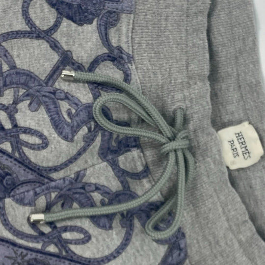 HERMES Pants cotton gray Long pants Overall handle Women 38 Used Authentic