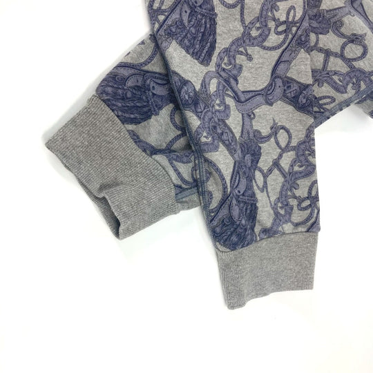 HERMES Pants cotton gray Long pants Overall handle Women 38 Used Authentic