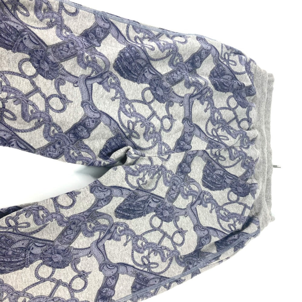 HERMES Pants cotton gray Long pants Overall handle Women 38 Used Authentic