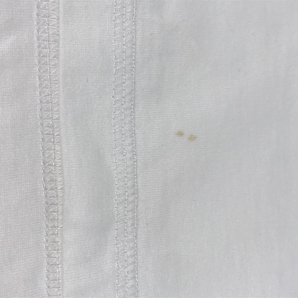 HERMES Short sleeve T-shirt cotton white logo Microcartouche Women 38 Used Authentic