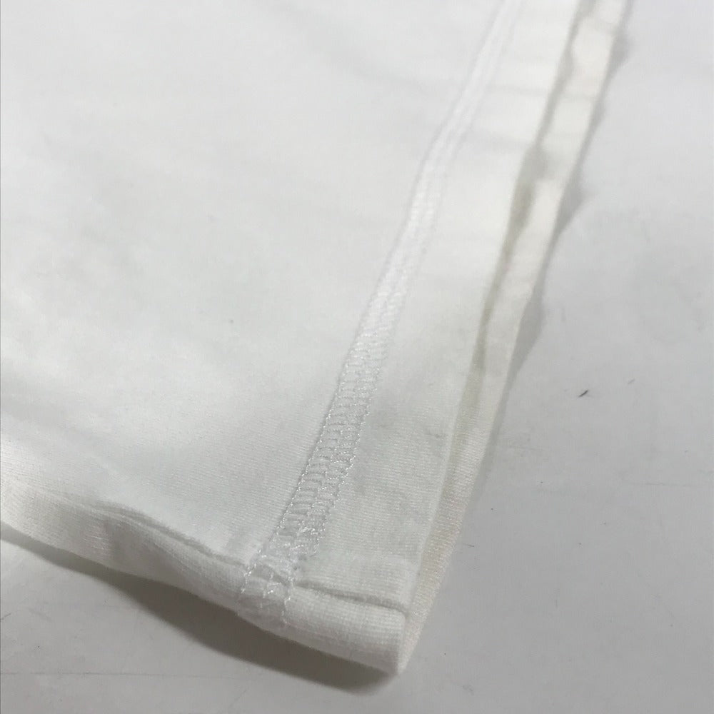 HERMES Short sleeve T-shirt cotton white logo Microcartouche Women 38 Used Authentic