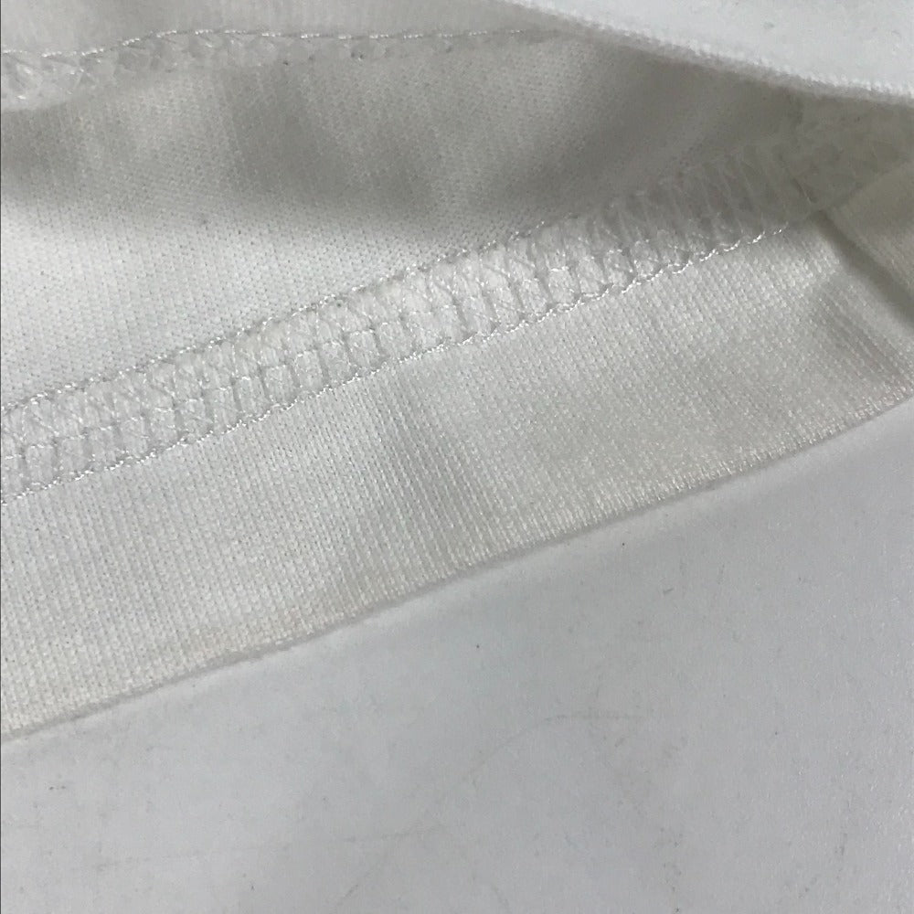HERMES Short sleeve T-shirt cotton white logo Microcartouche Women 38 Used Authentic