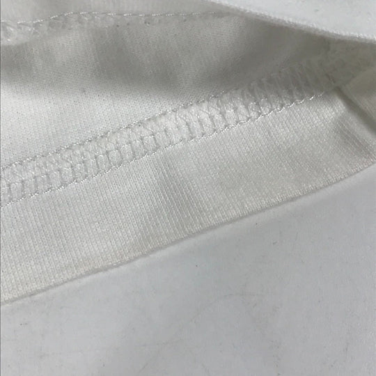 HERMES Short sleeve T-shirt cotton white logo Microcartouche Women 38 Used Authentic