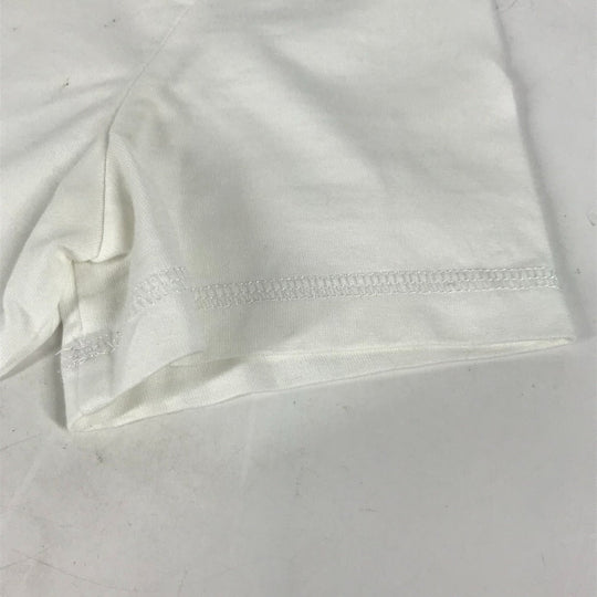 HERMES Short sleeve T-shirt cotton white logo Microcartouche Women 38 Used Authentic