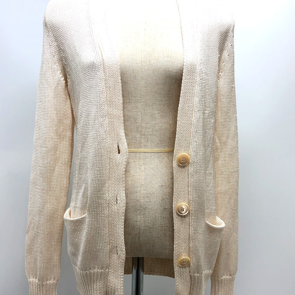 HERMES cardigan silk beige Outerwear Long Sleeve Women 36 Used Authentic