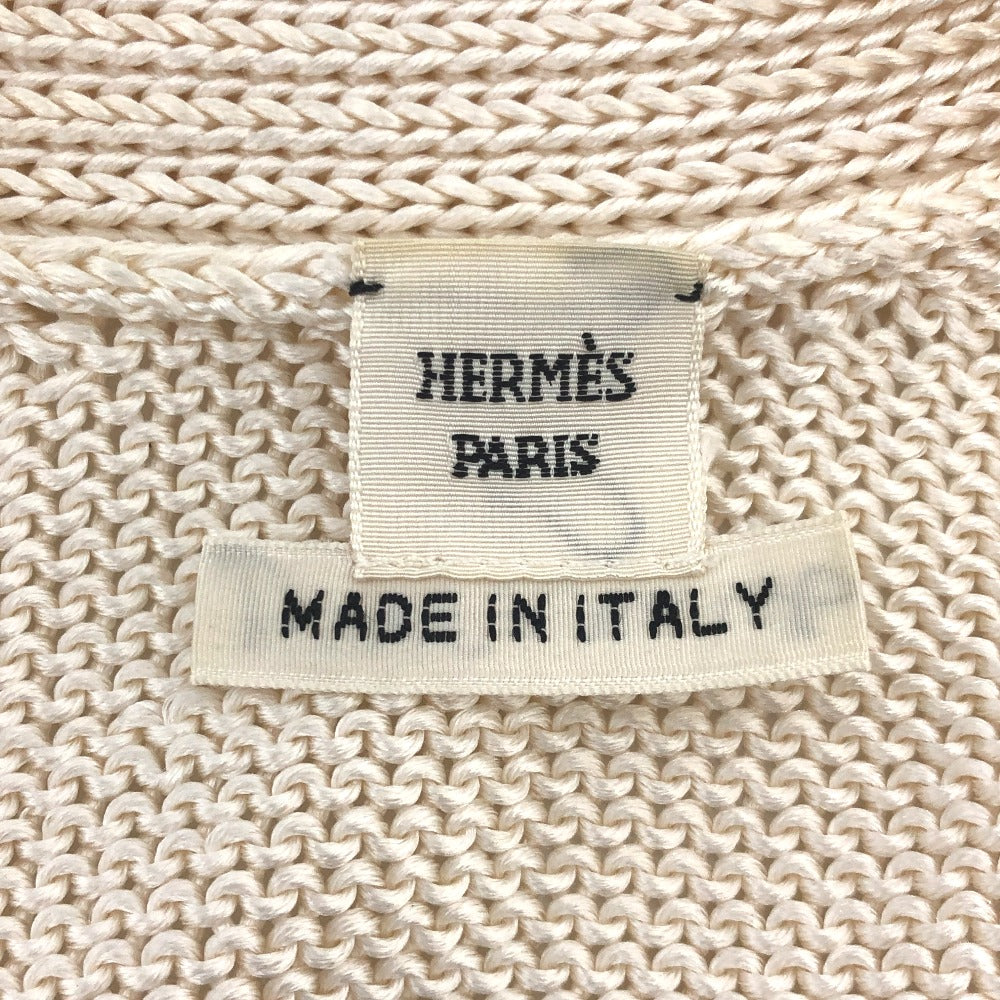 HERMES cardigan silk beige Outerwear Long Sleeve Women 36 Used Authentic