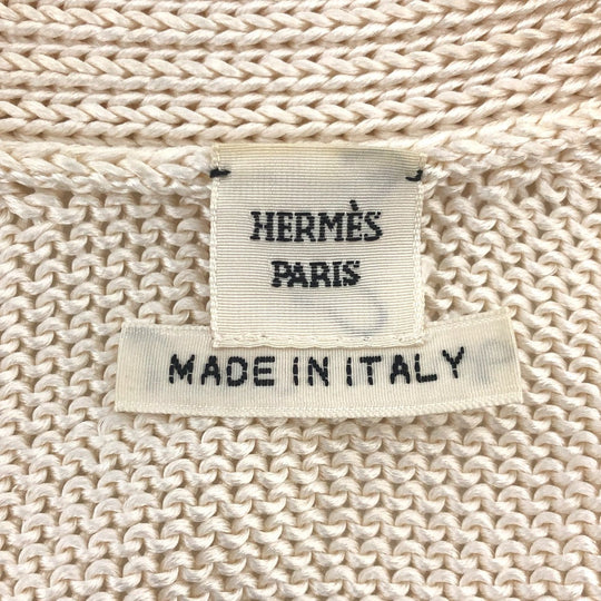 HERMES cardigan silk beige Outerwear Long Sleeve Women 36 Used Authentic