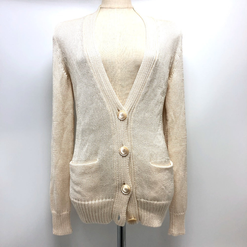 HERMES cardigan silk beige Outerwear Long Sleeve Women 36 Used Authentic