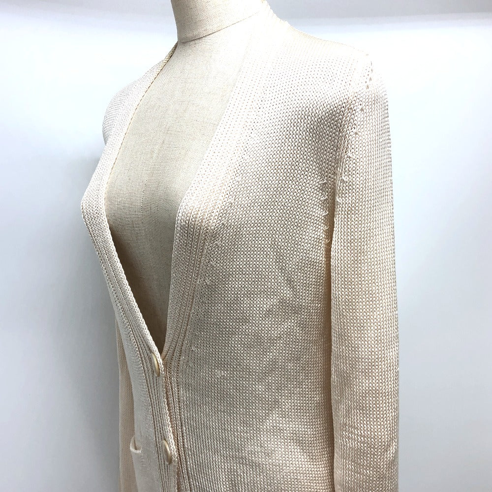 HERMES cardigan silk beige Outerwear Long Sleeve Women 36 Used Authentic