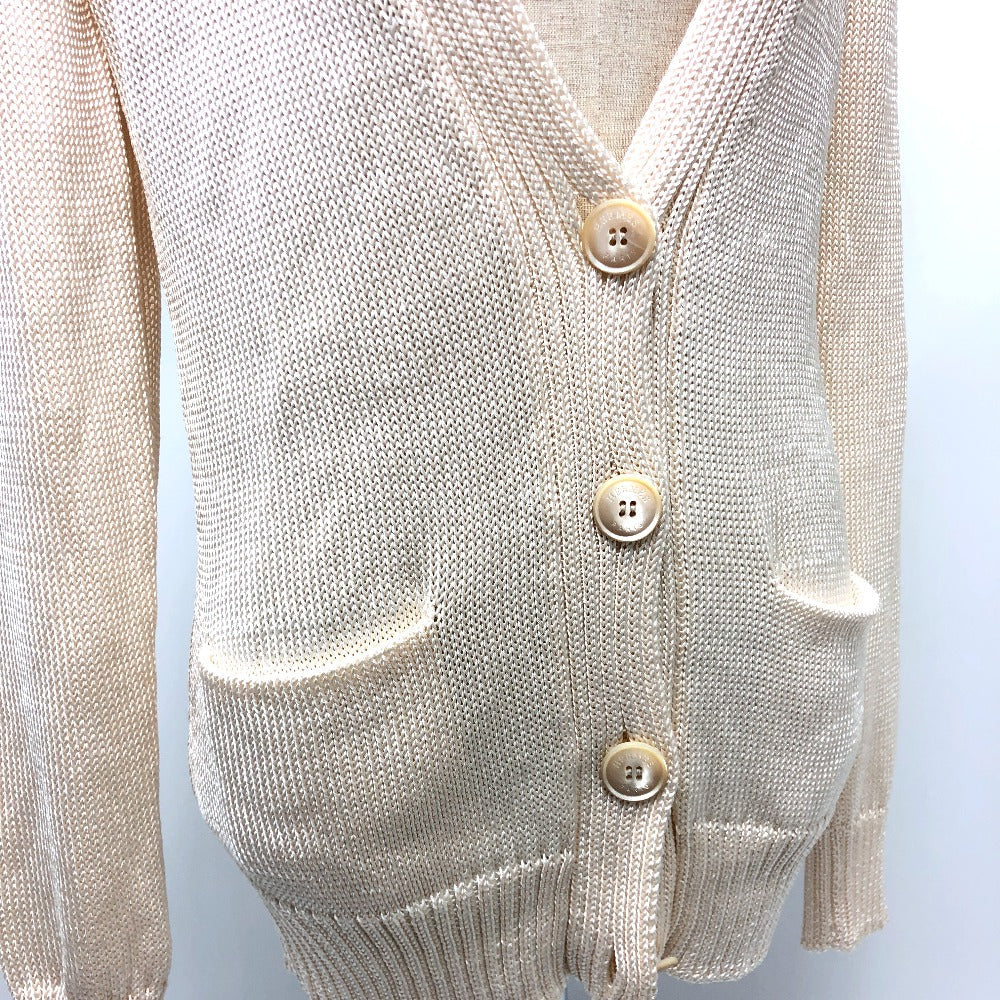 HERMES cardigan silk beige Outerwear Long Sleeve Women 36 Used Authentic