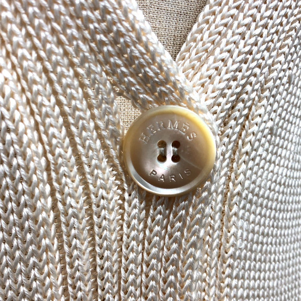 HERMES cardigan silk beige Outerwear Long Sleeve Women 36 Used Authentic