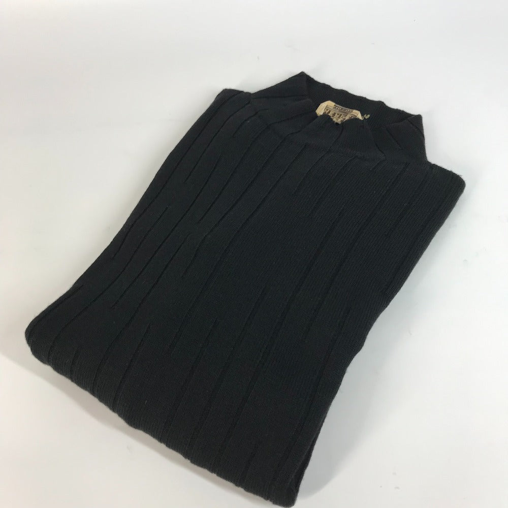 HERMES sweater Wool, Silk, Cashmere black Turtleneck Long Sleeve Apparel stripe mens L Used Authentic
