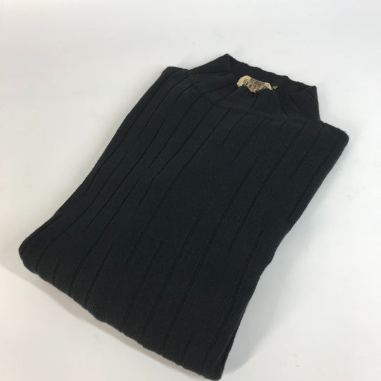 HERMES sweater Wool, Silk, Cashmere black Turtleneck Long Sleeve Apparel stripe mens L Used Authentic