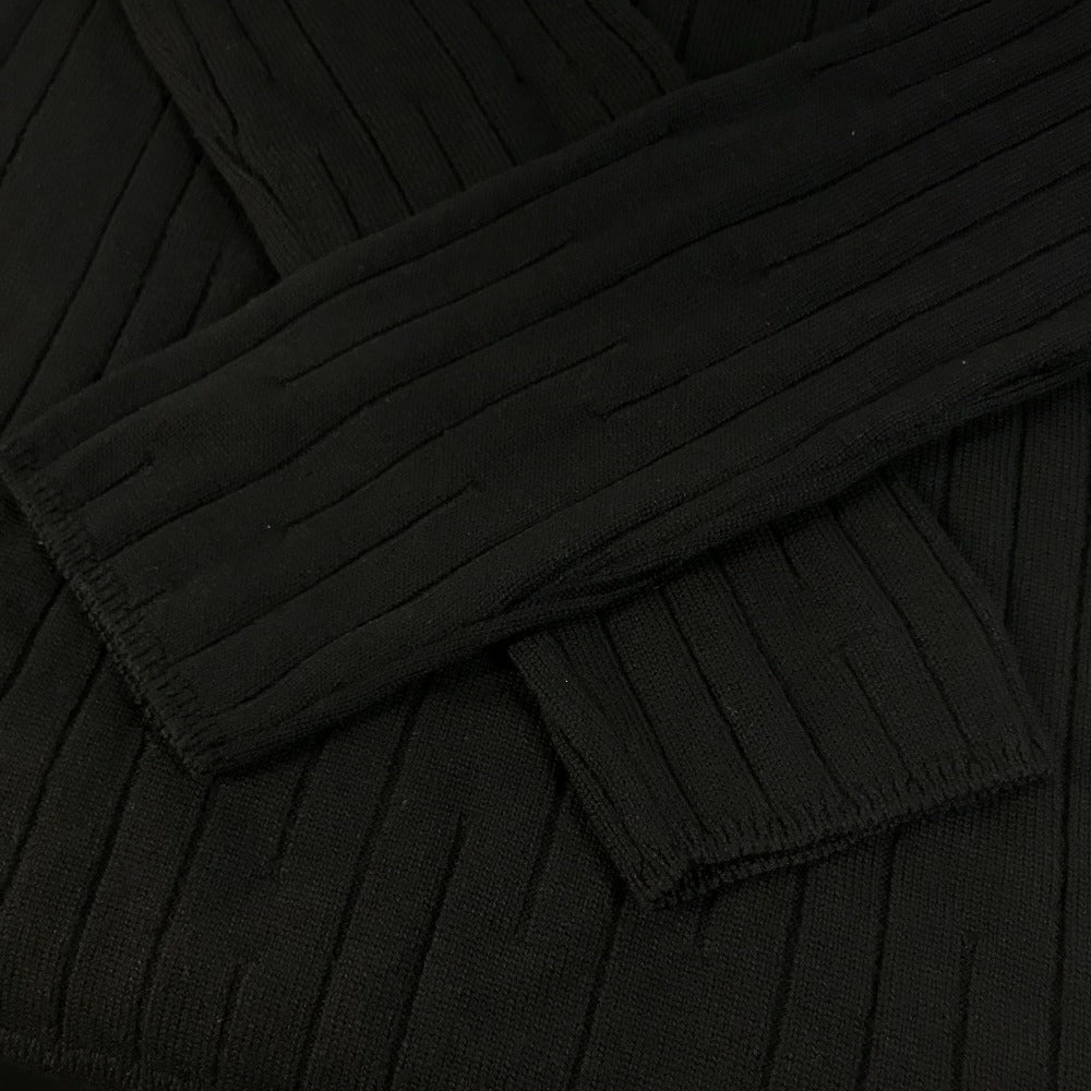 HERMES sweater Wool, Silk, Cashmere black Turtleneck Long Sleeve Apparel stripe mens L Used Authentic