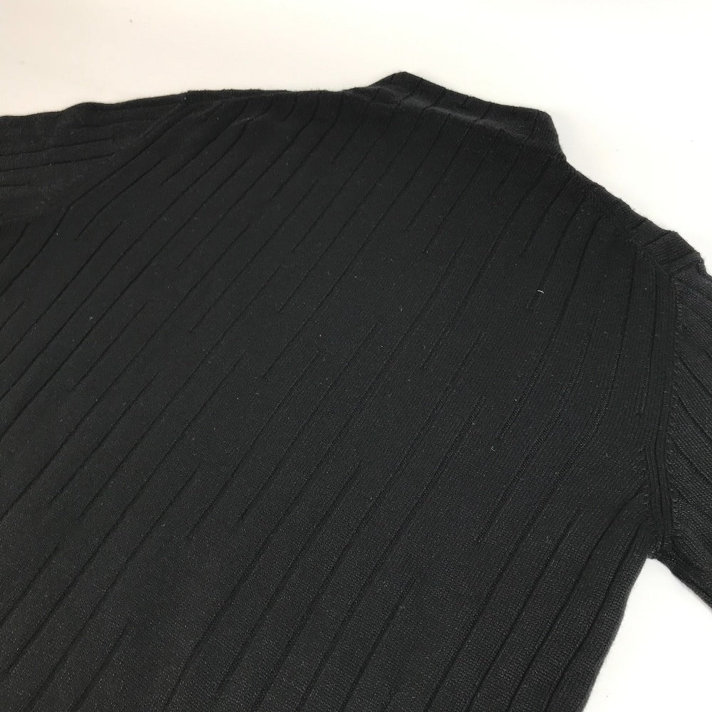 HERMES sweater Wool, Silk, Cashmere black Turtleneck Long Sleeve Apparel stripe mens L Used Authentic
