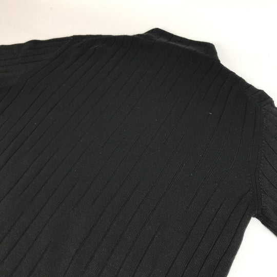 HERMES sweater Wool, Silk, Cashmere black Turtleneck Long Sleeve Apparel stripe mens L Used Authentic