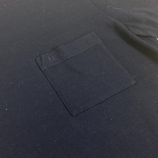 HERMES Short sleeve T-shirt cotton Navy pocket logo M
