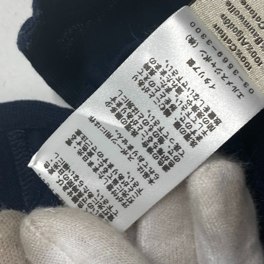 HERMES Short sleeve T-shirt cotton Navy pocket logo M