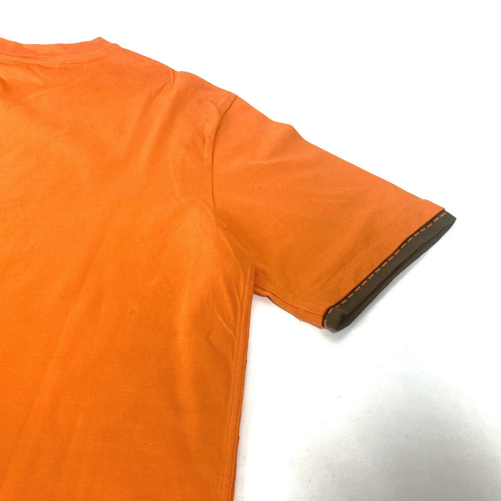 HERMES Short sleeve T-shirt cotton Orange logo mens M Used Authentic