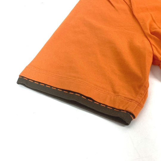 HERMES Short sleeve T-shirt cotton Orange logo mens M Used Authentic