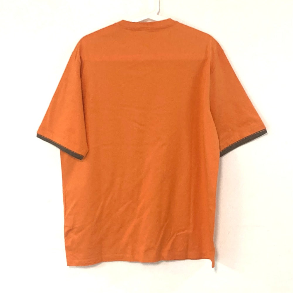 HERMES Short sleeve T-shirt cotton Orange logo mens M Used Authentic