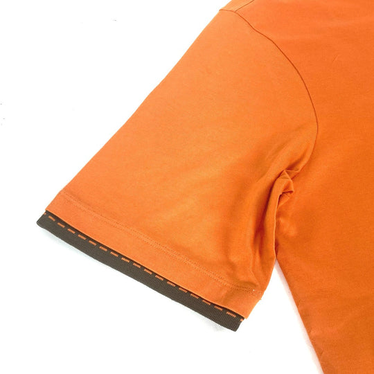 HERMES Short sleeve T-shirt cotton Orange logo mens M Used Authentic