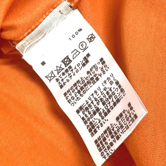 HERMES Short sleeve T-shirt cotton Orange logo mens M Used Authentic