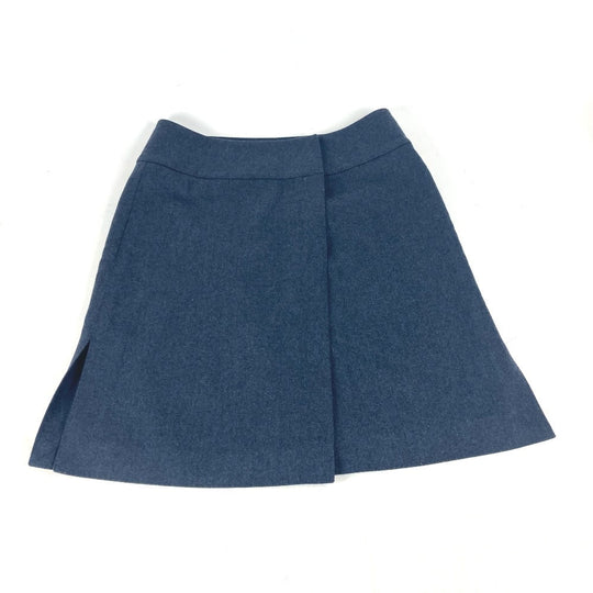 HERMES skirt wool Navy Plain Women 34 Used Authentic