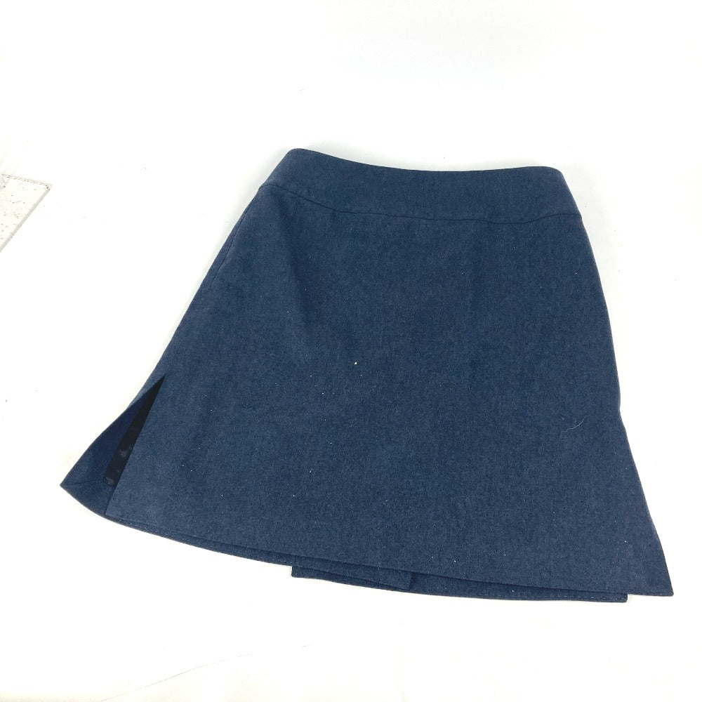 HERMES skirt wool Navy Plain Women 34 Used Authentic