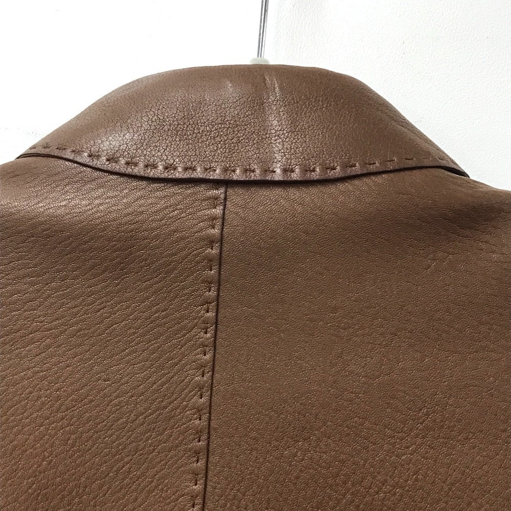 HERMES Blouson leather Brown Limited to 5 bottles worldwide apparel Women 38 Used Authentic