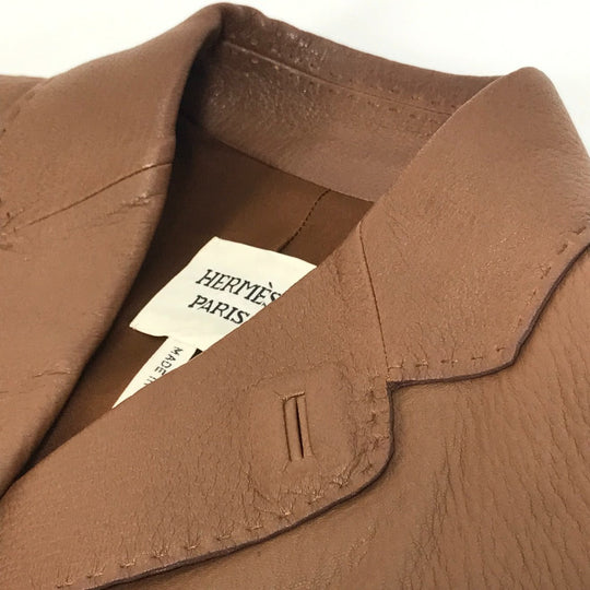 HERMES Blouson leather Brown Limited to 5 bottles worldwide apparel Women 38 Used Authentic
