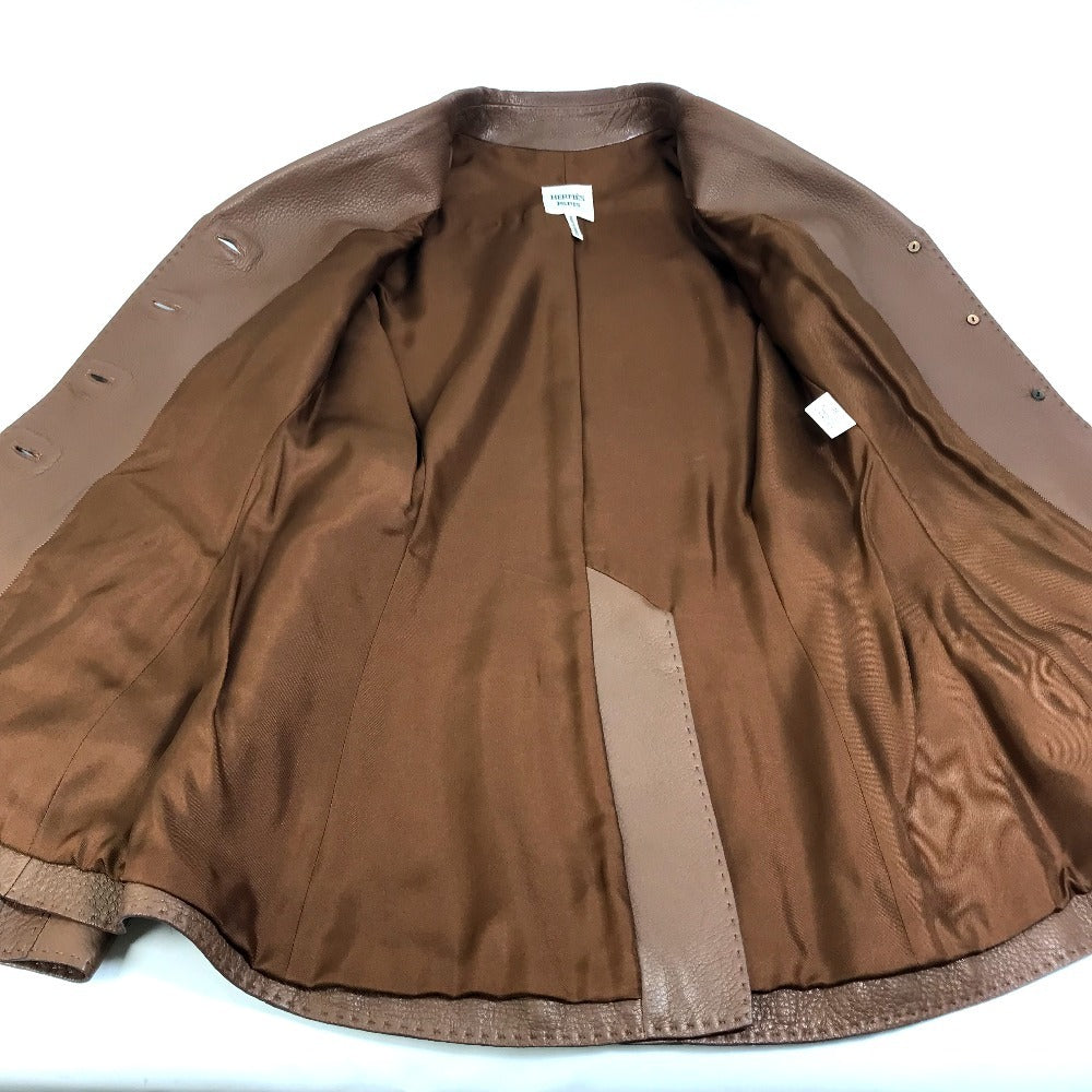 HERMES Blouson leather Brown Limited to 5 bottles worldwide apparel Women 38 Used Authentic