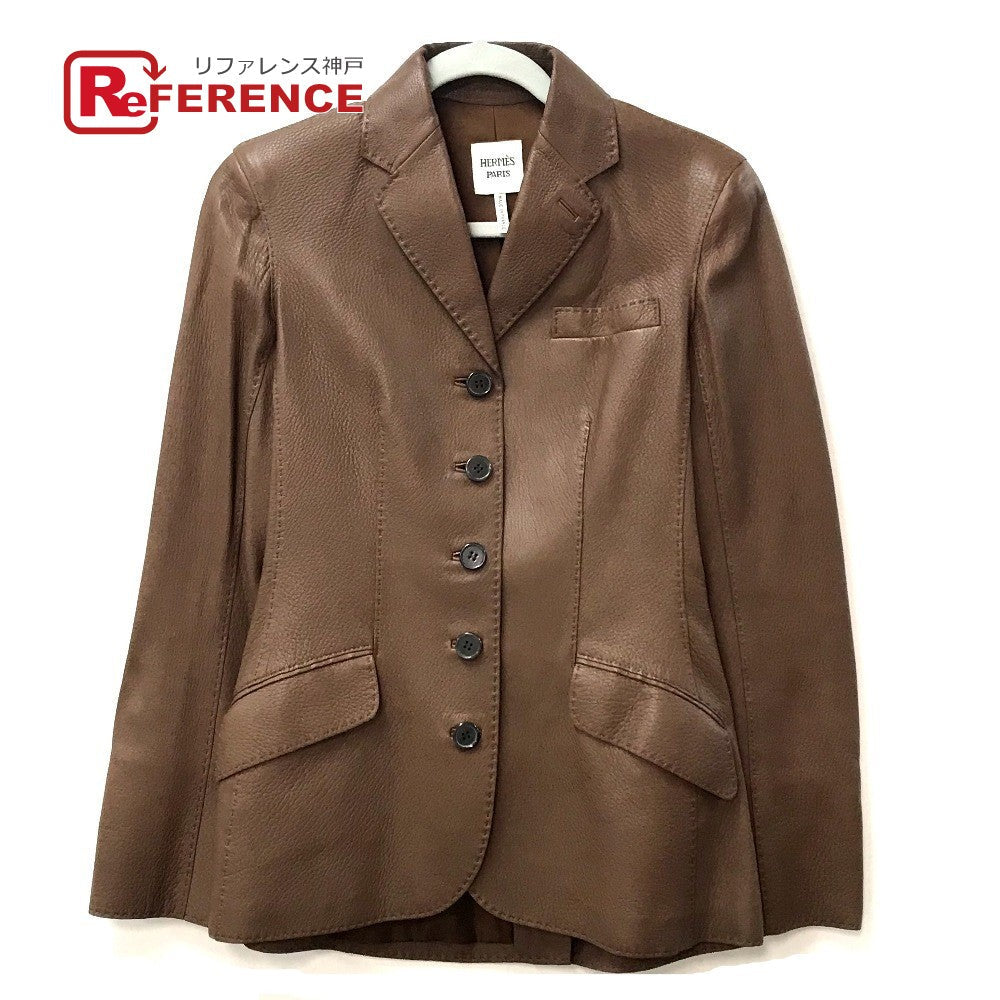 HERMES Blouson leather Brown Limited to 5 bottles worldwide apparel Women 38 Used Authentic