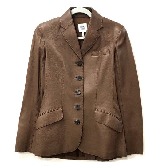 HERMES Blouson leather Brown Limited to 5 bottles worldwide apparel Women 38 Used Authentic