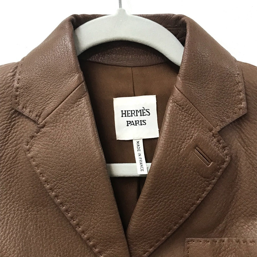 HERMES Blouson leather Brown Limited to 5 bottles worldwide apparel Women 38 Used Authentic
