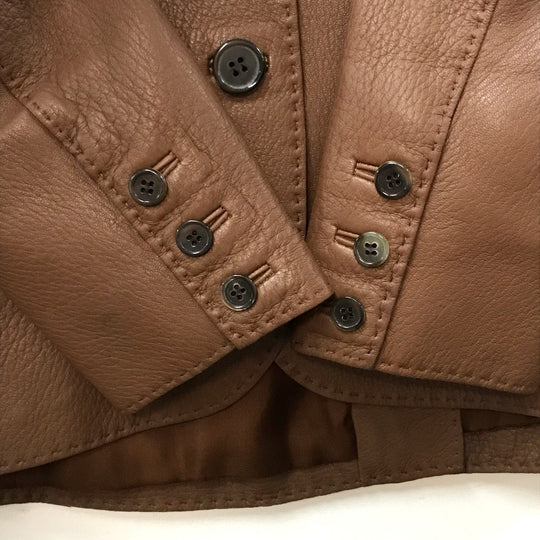 HERMES Blouson leather Brown Limited to 5 bottles worldwide apparel Women 38 Used Authentic