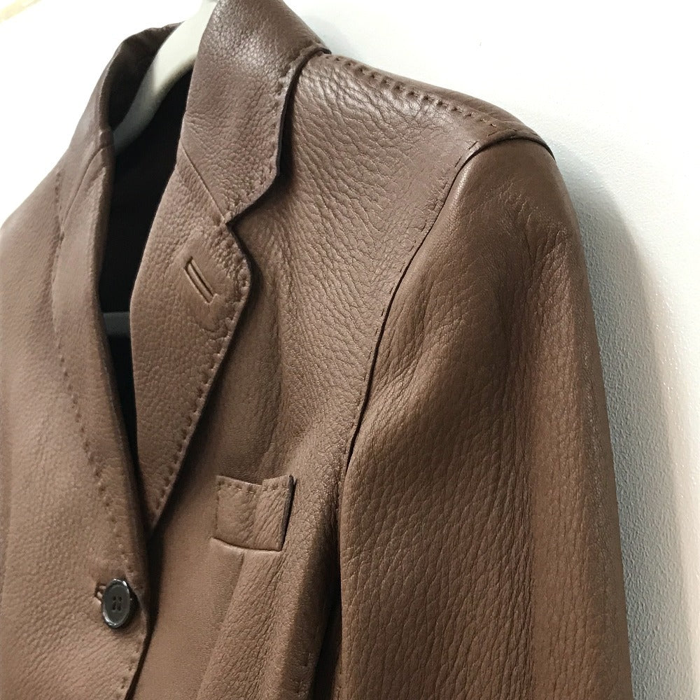HERMES Blouson leather Brown Limited to 5 bottles worldwide apparel Women 38 Used Authentic