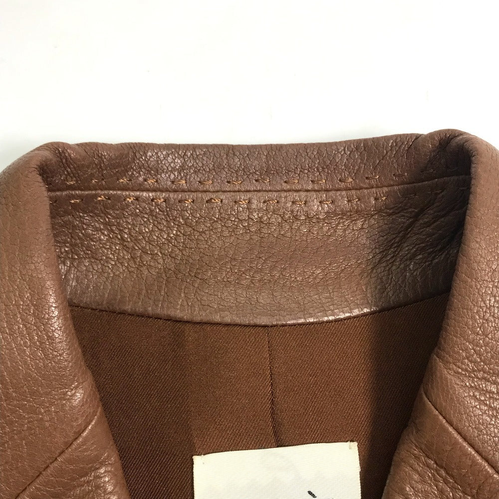 HERMES Blouson leather Brown Limited to 5 bottles worldwide apparel Women 38 Used Authentic