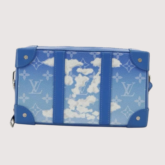 Louis Vuitton Monogram Clouds Soft Trunk Wallet Shoulder Bag Blue White Unisex