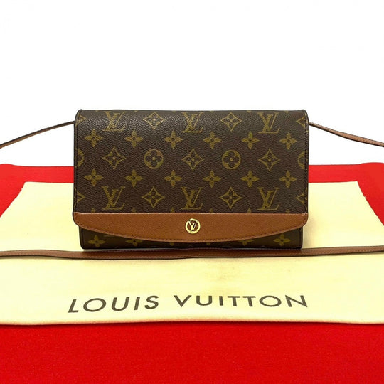 LOUIS VUITTON Shoulder Bag leather Brown Monogram